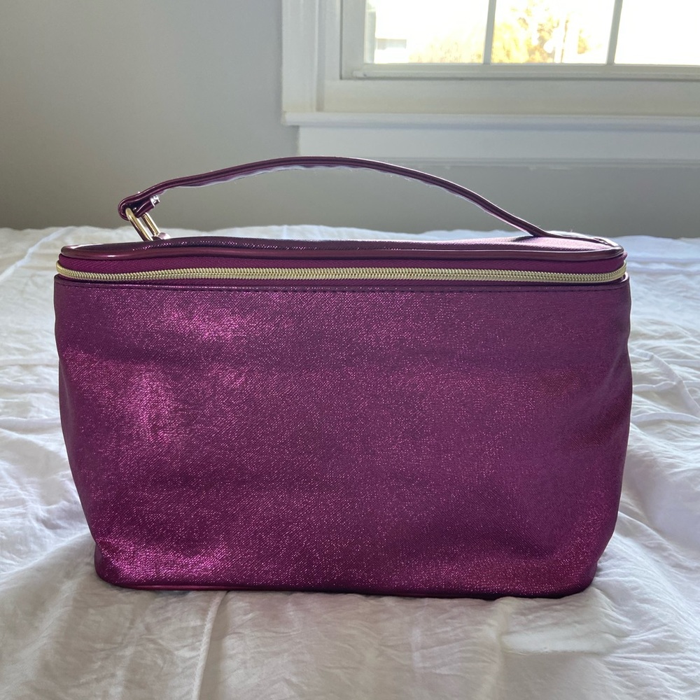 Pink/purple glitter Lancôme makeup bag! New condition!